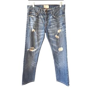 Current Elliot The Boyfriend Lightwash Distressed Jeans Women's Sz 24